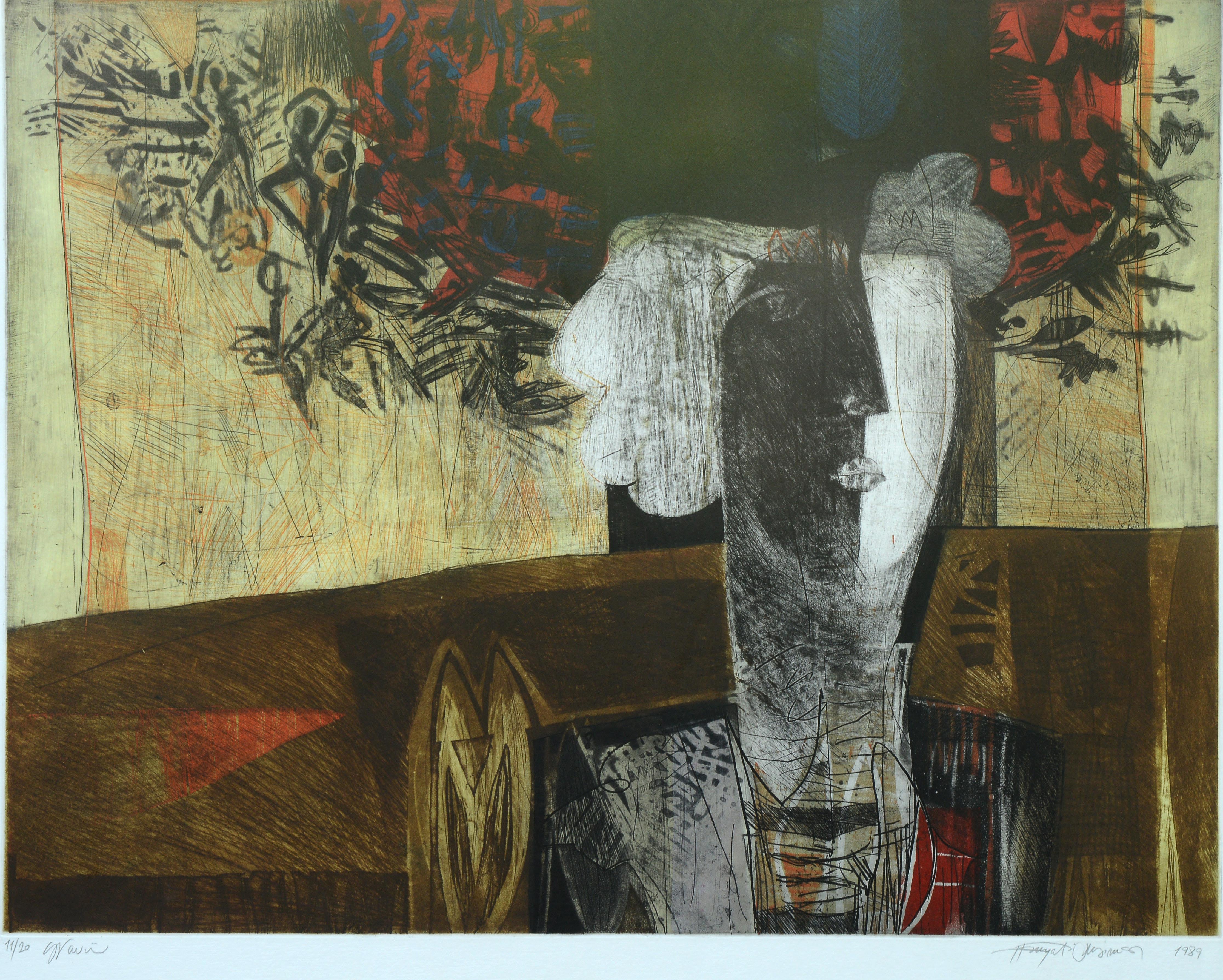  İsimsiz- Untitled, 1989, Gravür-Engraving, 70x100 cm